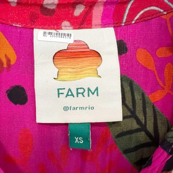 FARM RIO Pop Leopards Chemise Shirtdress in Pink size XS - Picture 6 of 16